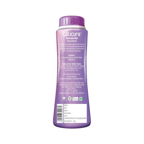 Cuticura Lavender Mist Talcum Powder - 400 gm