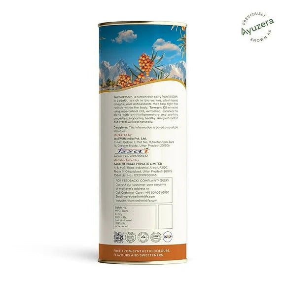 Wellwith Sea Buckthorn with Turmeric Curcumin Oil Juice - 300 ml