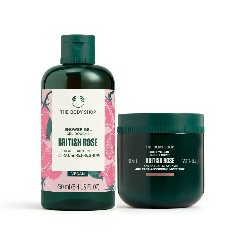 The Body Shop British Rose Shower Gel & Body Yogurt Combo -combo