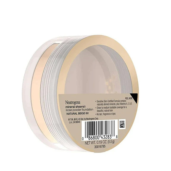 Neutrogena Mineral Sheers Loose Powder Foundation, Natural Beige 60 - 5.5 gm