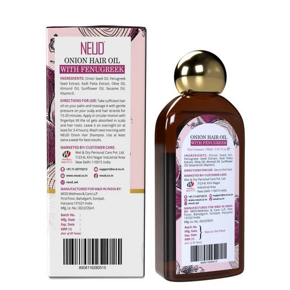 Neud Premium Onion Hair Oil with Fenugreek - 150 ml