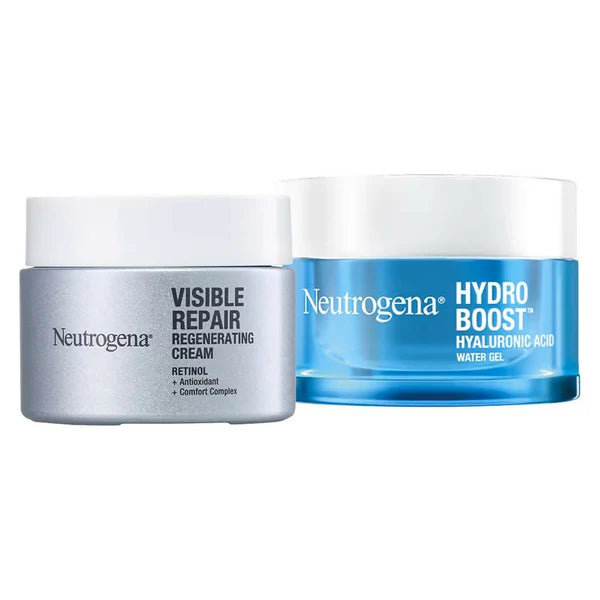 Neutrogena Hyaluronic Acid Gel + Retinol Face Moisturizer Anti-Ageing Combo For Wrinkle-Free Skin - combo