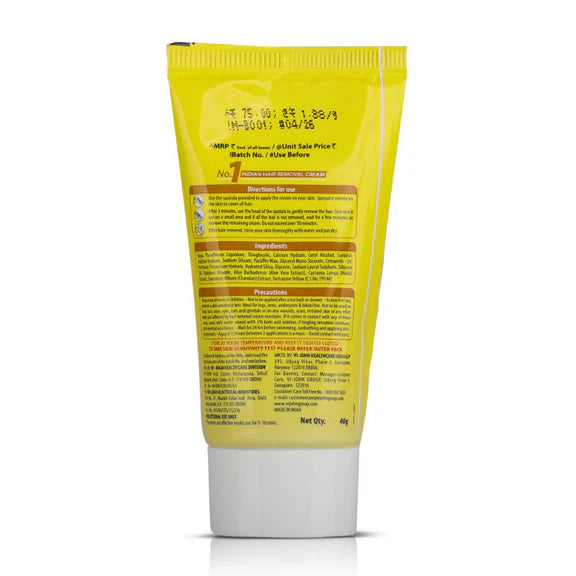 VI-JOHN Women Feather Touch Haldi & Chandan Hair Removal Cream for Women For Normal Skin, Suitable for Legs, Underarms, Bikini Line, Arms - 40 gm