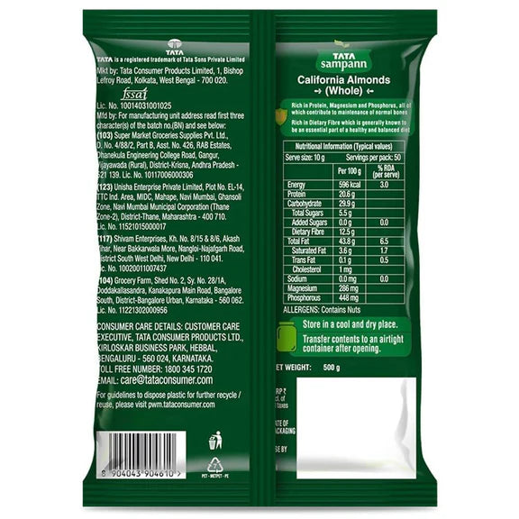 Tata Sampann Pure California Almonds - 500 gm