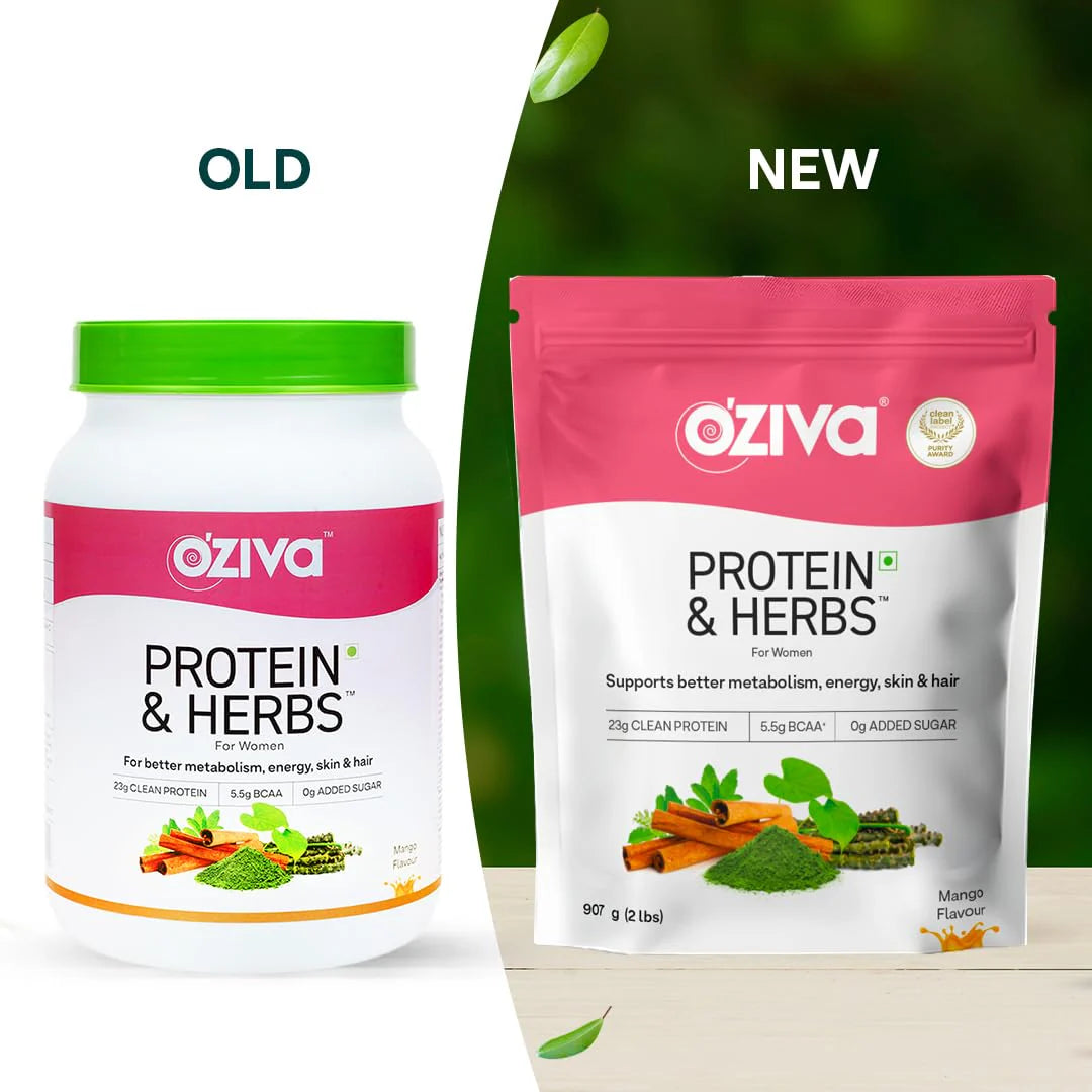 OZiva Protein & Herbs for Women - Protein Powder to Reduce Body Fat, Manage Weight & Metabolism, No Added Sugar -Chocolate flavour