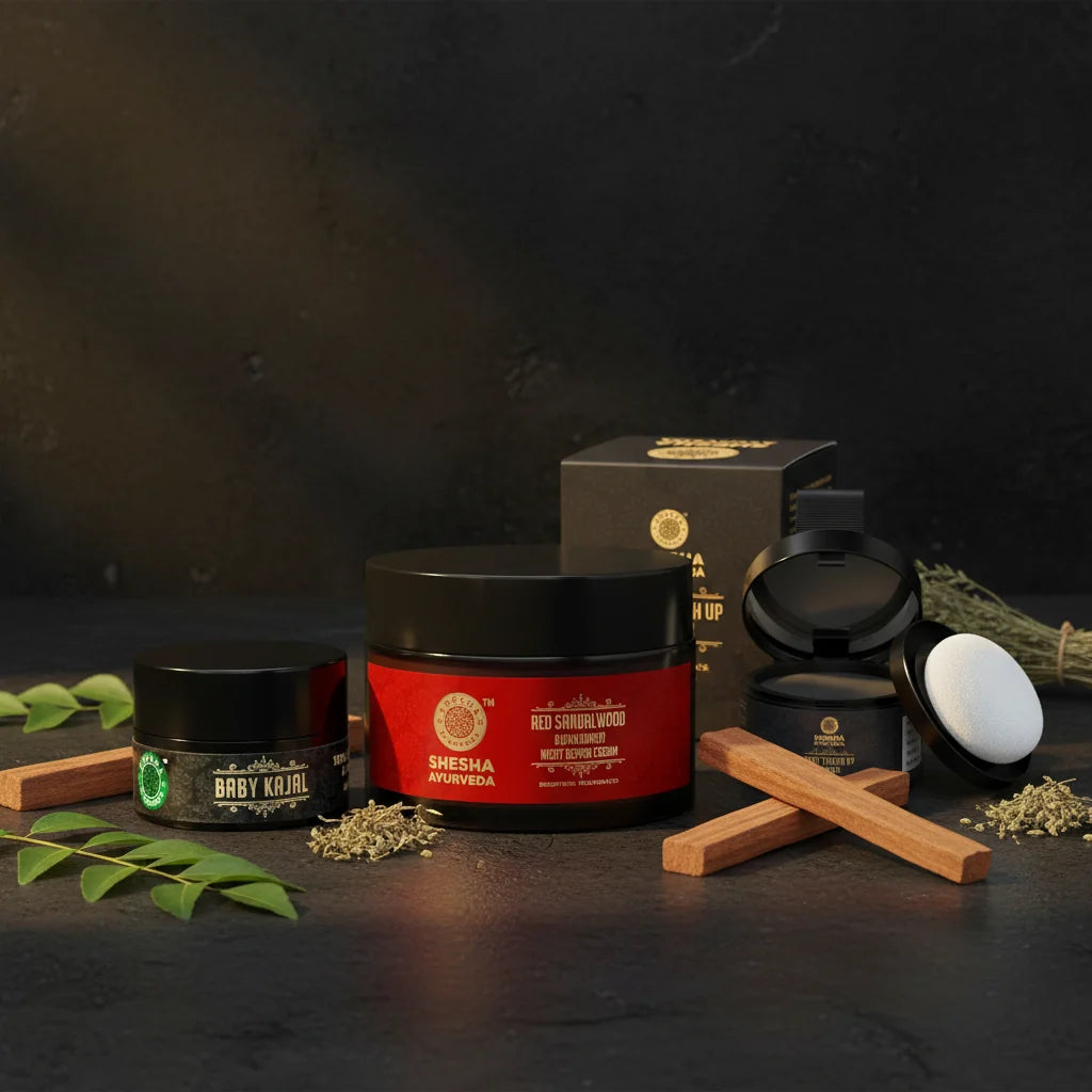 Mother's Ritual Combo | Red Sandalwood Cream 50g + Baby Kajal 6g + Root Touch Up Powder 4g
