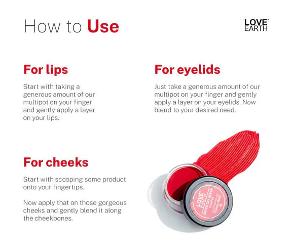 Love Earth Lip Tint & Cheek Tint Multipot - Never Say Never - 8 gm