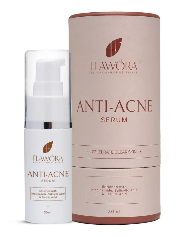 Flawora Set of Anti-Grey Hair Serum, Anti Acne Serum and Golden Glow Face Serum - combo