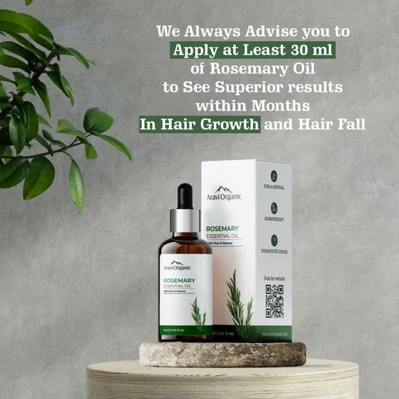 Aravi Organic Rosemary Essential Oil for Hair Growth, Anti Hair Fall - 30 ml