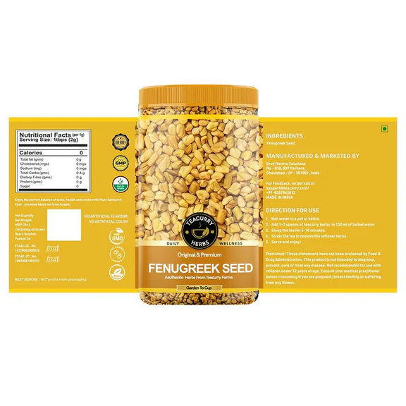 Teacurry Organic Fenugreek Seed (Methi Seeds) - 250 gm