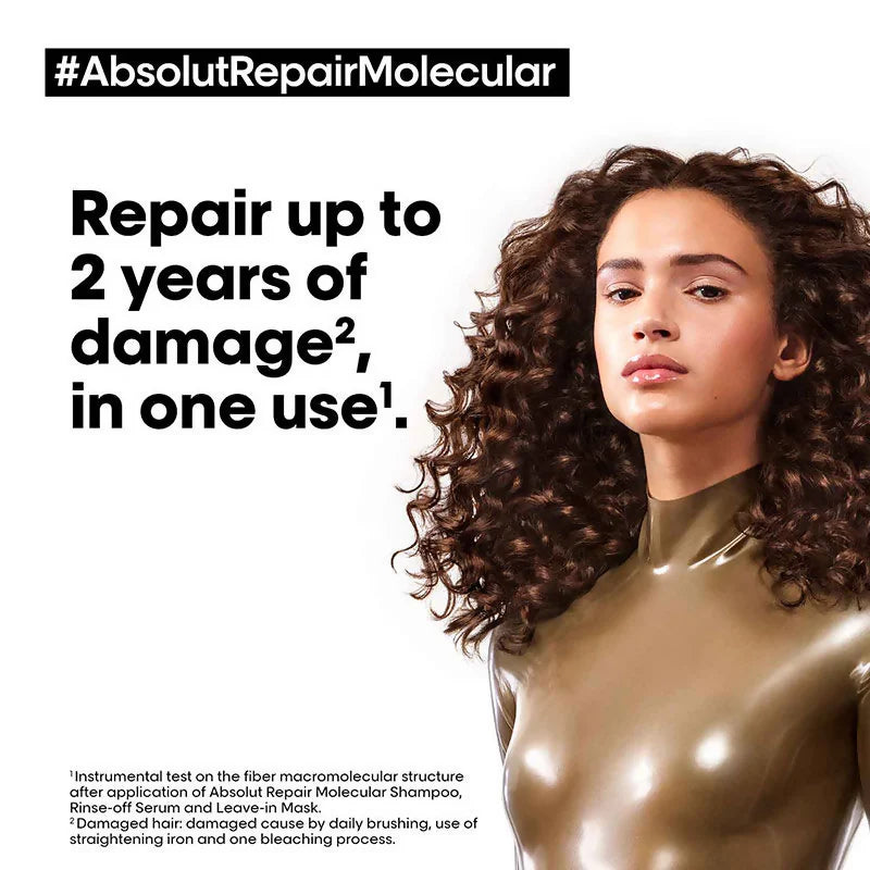 L'Oreal Professionnel Absolut Repair Molecular Shampoo, Rinse-Off Serum & Leave-In Mask Damaged Hair