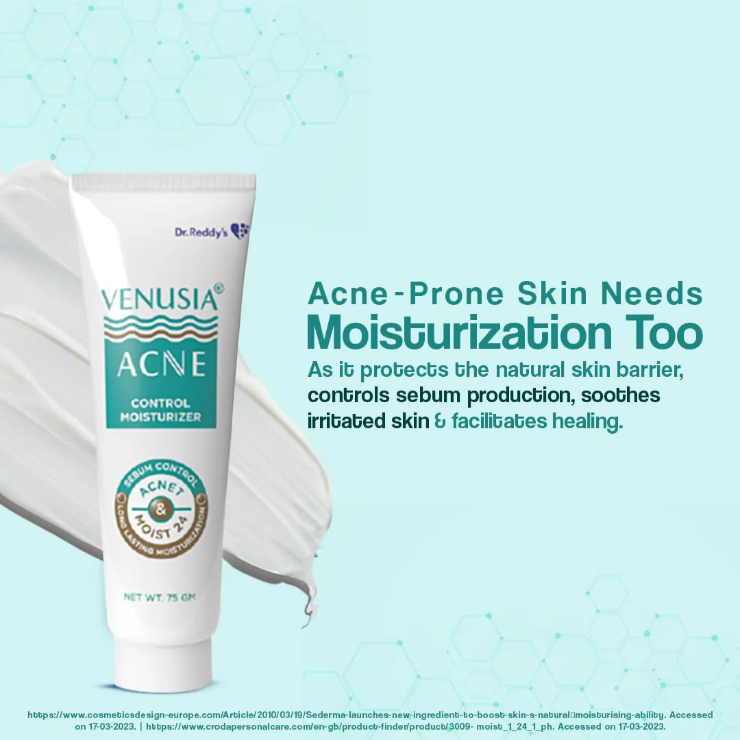 Dr. Reddy's Venusia Acne Control Moisturizer For Oily & Acne Prone Skin - 75 gm