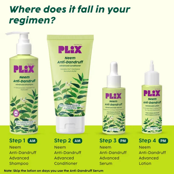 PLIX The Plant Fix Neem Anti-Dandruff Advanced Kit - Shampoo + Serum - Kit