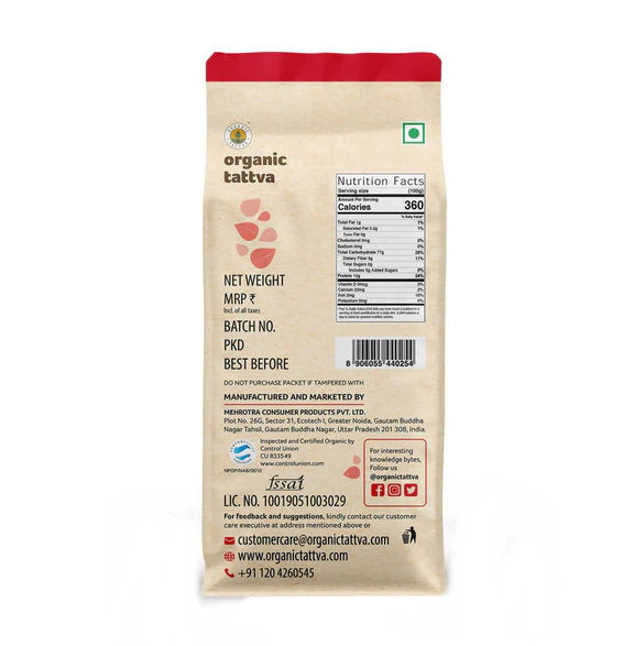 Organic Tattva Refined Wheat Flour (Wheat Maida) - 500 gm
