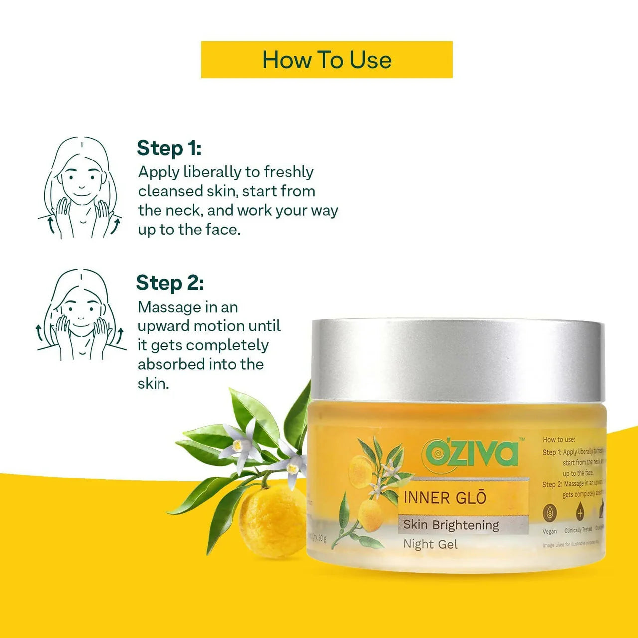 OZiva Inner Glo Skin Brightening Night Gel