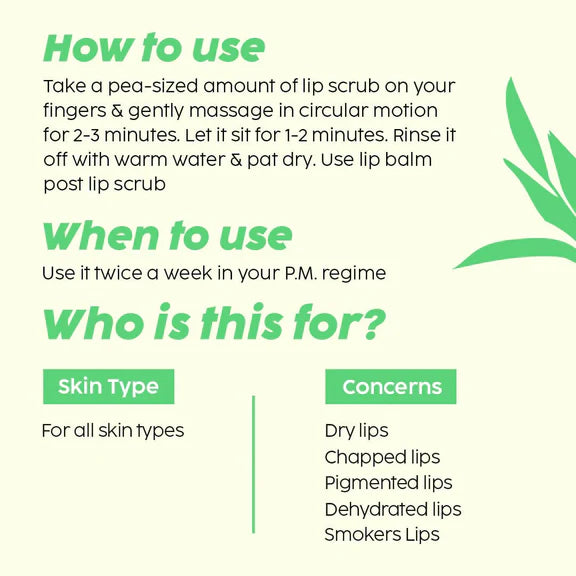 PLIX The Plant Fix Bright Lips Scrub - 15 gm