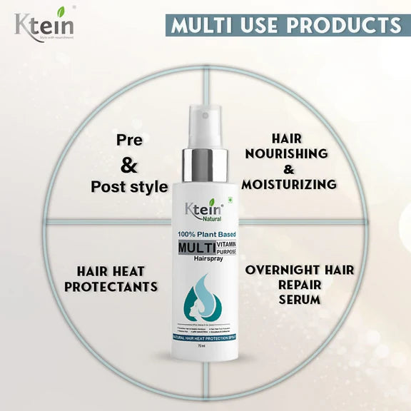 Ktein Natural 100% Plant Based Multi Vitamin Purpose with Deep Nourishment Hairspray For Hair - 70 ml