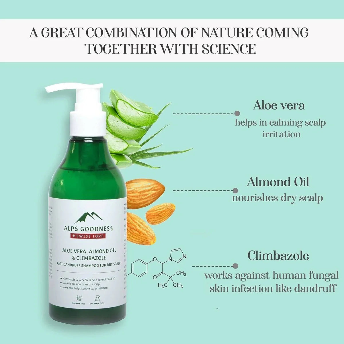 Alps Goodness Aloe Vera, Almond Oil & Climbazole Anti-Dandruff Shampoo