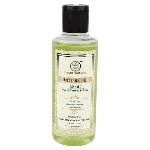 Khadi Natural Neem, Teatree & Basil Hair Oil - 210 ml