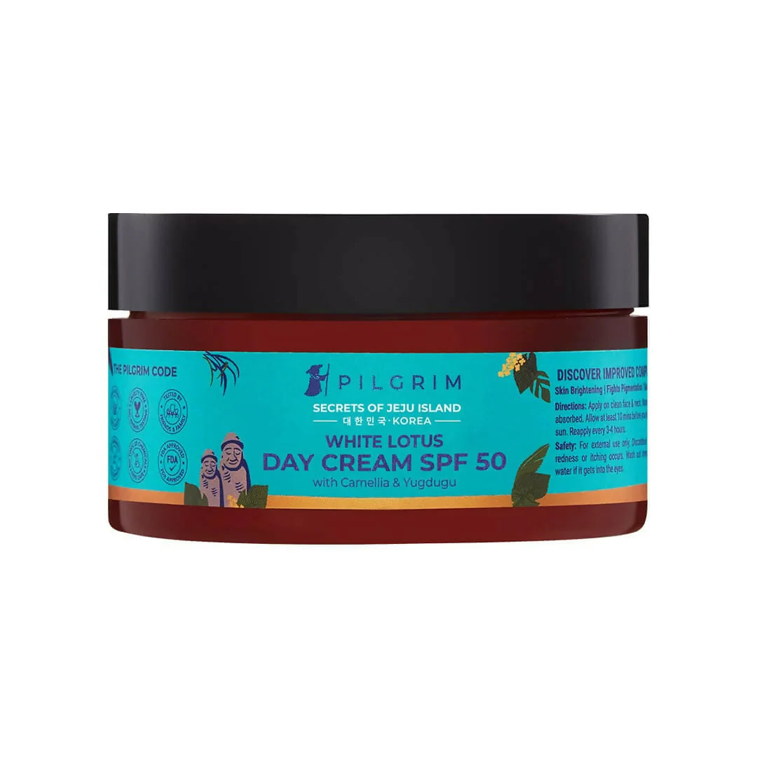 Pilgrim Korean White Lotus Day Cream SPF 50 With Camellia And Yugdugu -100 gm