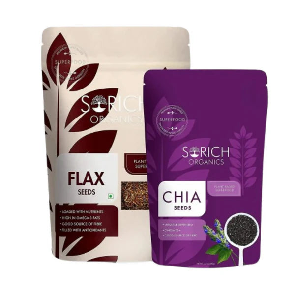 Sorich Organics Combo of Raw Flax Seeds + Chia Seeds - combo