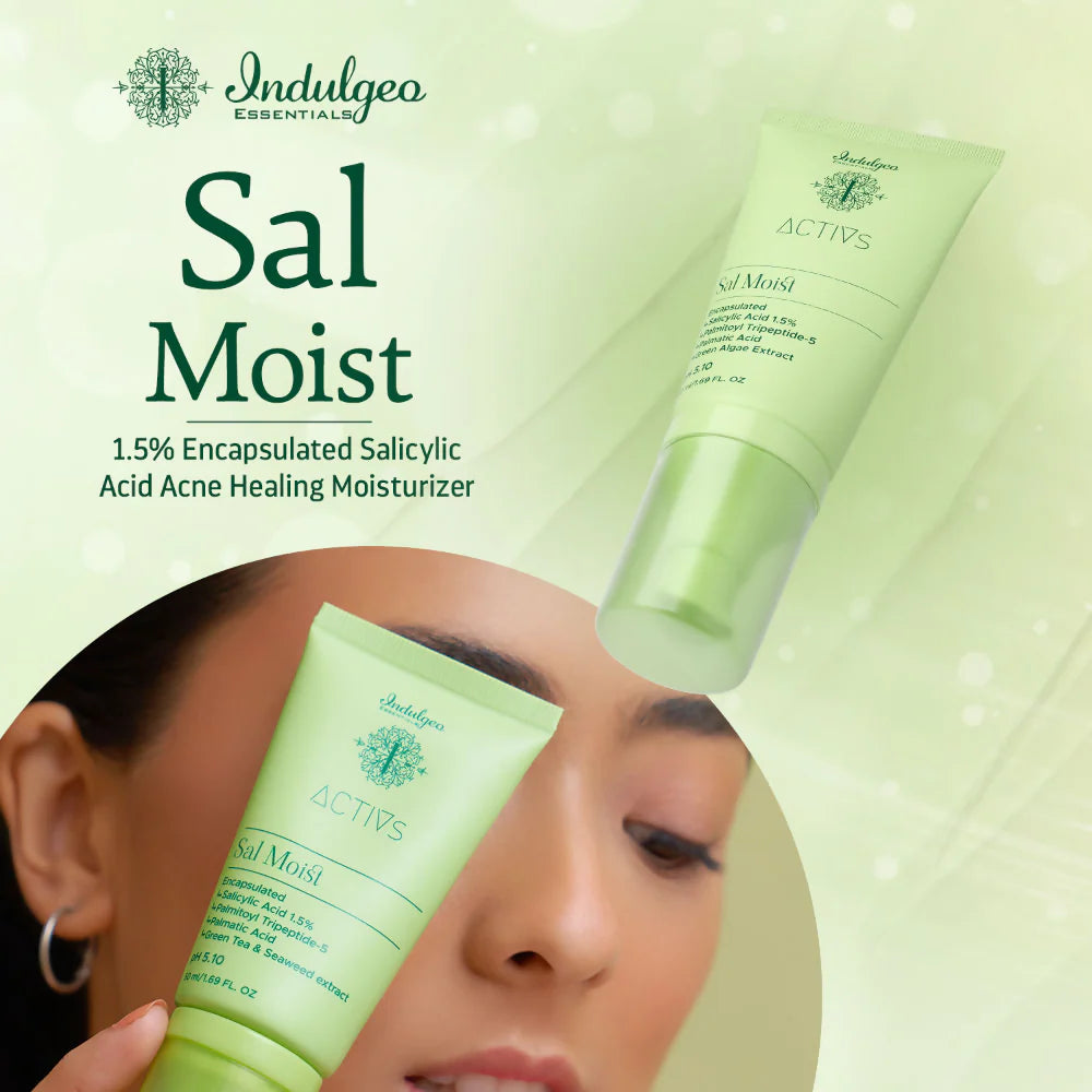 Indulgeo Essentials Sal Moist - Encapsulated Salicylic Acid Acne Healing Face Moisturiser 1.5% - 50 ml
