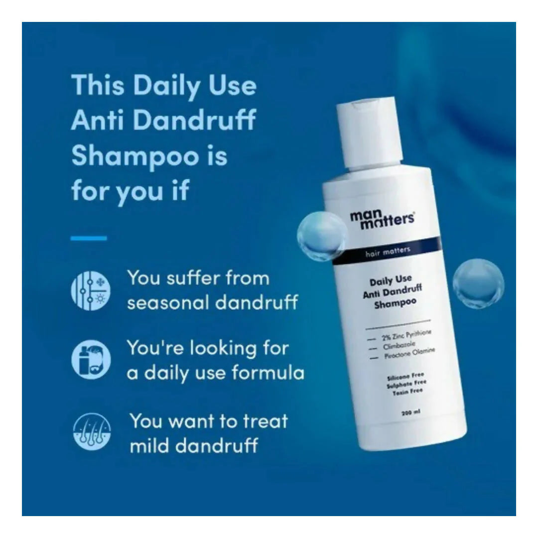 Man Matters Anti Dandruff Daily Use Shampoo, Reduces Dandruff, Flaking & Soothes Scalp Irritatio