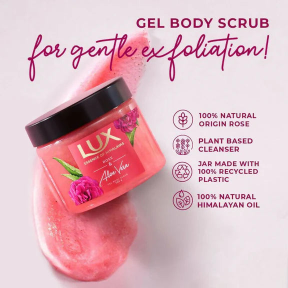 Lux Essence Of Himalayas Rose & Aloe Vera Gel Body Scrub - 300 gm