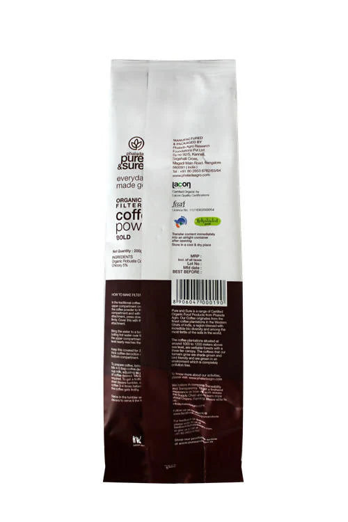Pure & Sure Organic Filter Coffee Powder - Bold - 200 gm