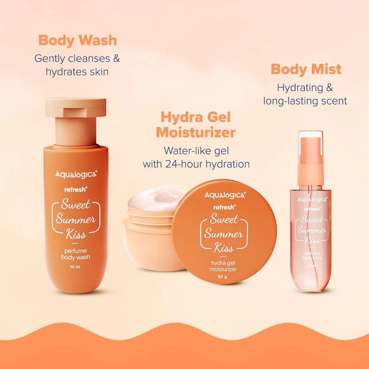 Aqualogica Refresh+ Sweet Summer Kiss Body Care Set Kit - combo
