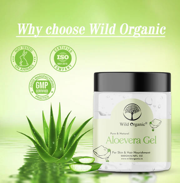 Wild Organic Pure & Natural Aloevera Gel - 200 gm