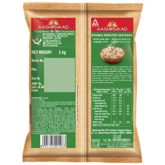 Aashirvaad Double Roasted Suji Rava - 1 kg