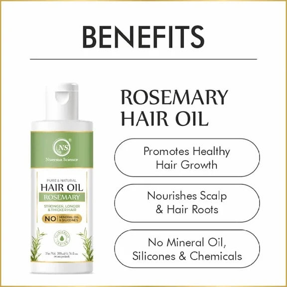 Nuerma Science Rosemary Hair Oil for Stronger Longer & Thicker Hair - 200 ml