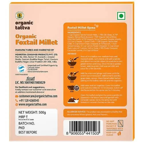 Organic Tattva Foxtail Millet - 500 gm