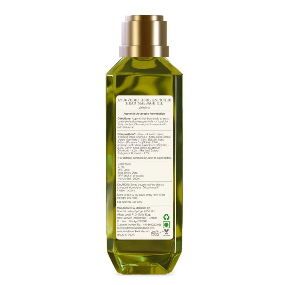 Forest Essentials Ayurvedic Herb Enriched Head Massage Oil Japapatti