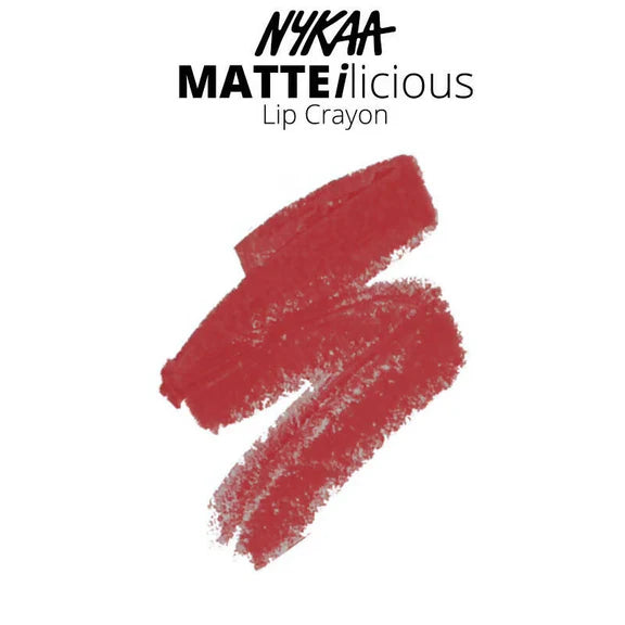 Nykaa Matte-Illicious Lip Crayon Lipstick - Kiss N Tell 06 - 2.8 gm