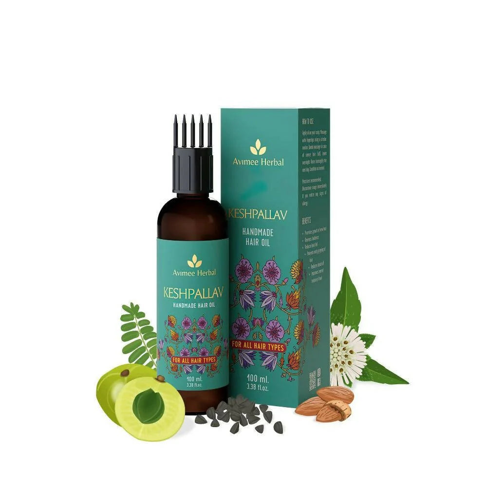 Avimee Herbal Keshpallav Hair Oil For Hair Growth With Amla, Castor, Rosemary & Bringraj Oil - 100 ml