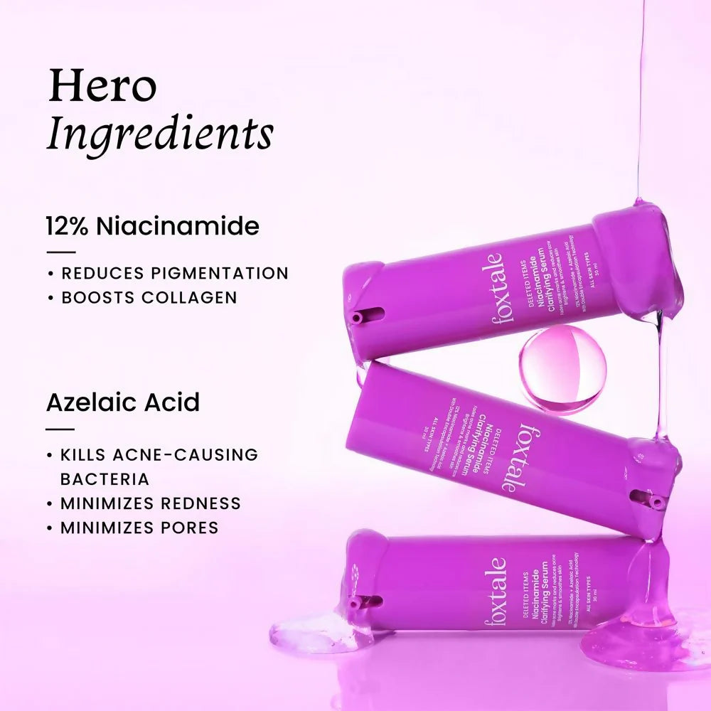 Foxtale 12% Niacinamide + Azelaic Acid Clarifying Serum - 30 ml