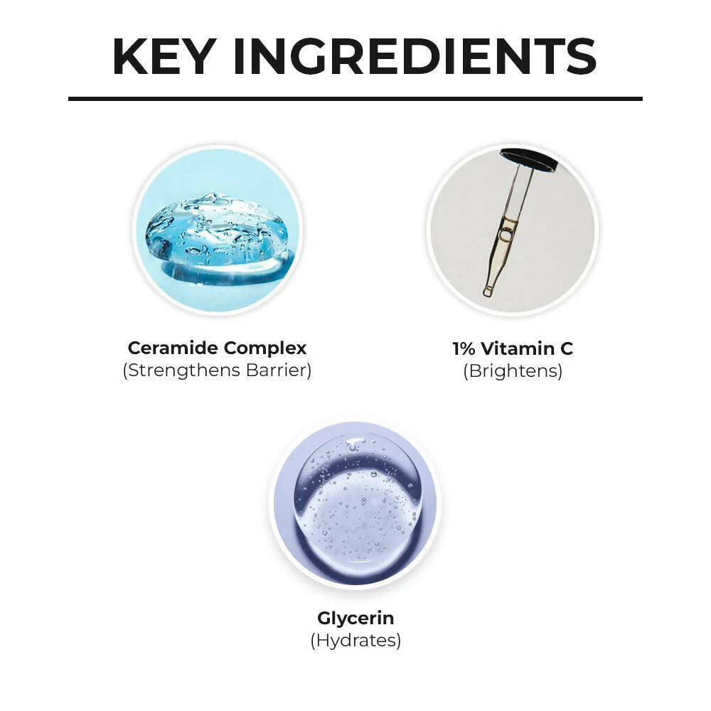 Dr. Sheth's Ceramide & Vitamin C Brightening Face Wash Gently Cleanses, Hydrates & Reduces Dark Spots, For Normal, Oily & Combination Skin