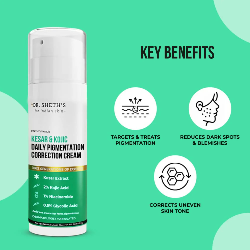 Dr. Sheth's Kesar & Kojic Acid Daily Pigmentation Correction Face Cream & Body Lotion