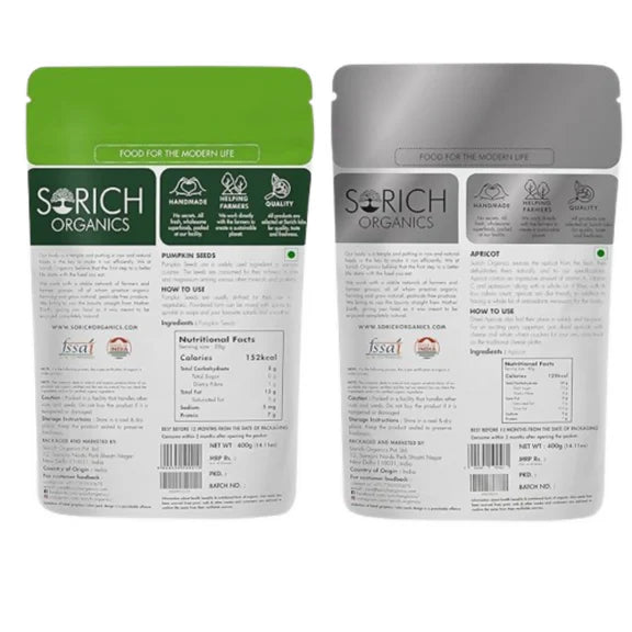 Sorich Organics Pumpkin Seeds + Turkish Apricots - combo