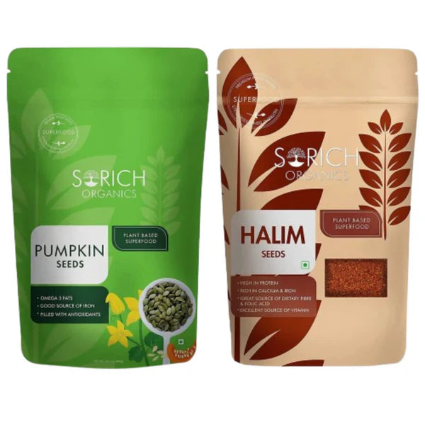 Sorich Organics Pumpkin Seeds and Halim Seed - combo