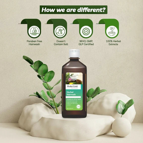 Axiom Mukti Gold Herbal Hair Wash (Flip Top) - 400 ml