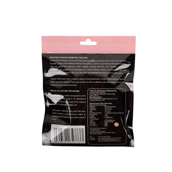 London Prime Reusable Makeup Remover Pad Pro- Caramel Brown ( Formerly London Pride Cosmetics ) - 1 pcs