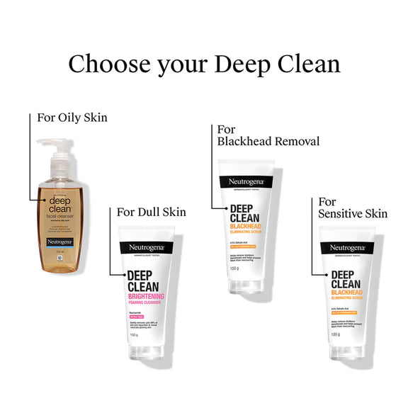 Neutrogena Deep Clean Blackhead Eliminating Face Scrub & Exfoliator with Salicylic Acid - 100 gm