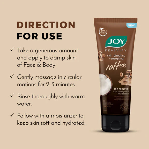 Joy Anti Pollution Exfoliating Coffee Face & Body Scrub - 200 gm
