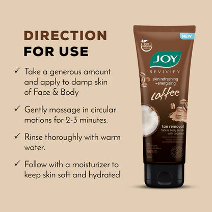 Joy Anti Pollution Exfoliating Coffee Face & Body Scrub - 200 gm