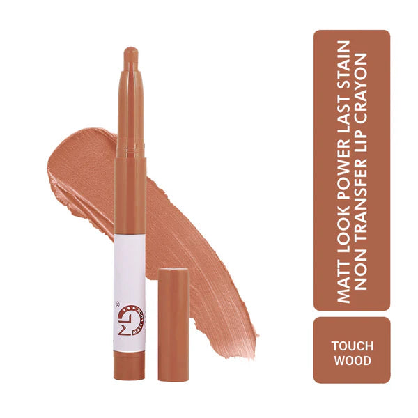 Matt Look Power Last Lip Stain Crayon Lipstick - Touch Wood - 1.3 gm