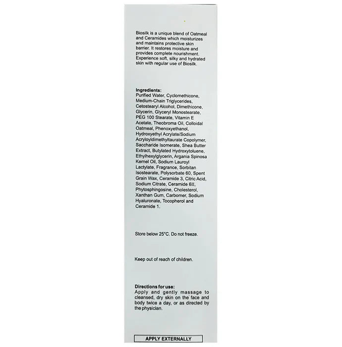 Biosilk Moisturizing Cream with Oatmeal & Ceramides - 100 gm