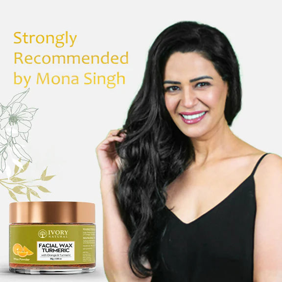 Ivory Natural Facial Wax Powder With Turmeric - Natural Facial Hair Removal Wax For Instant Skin Brightening - 30 gm